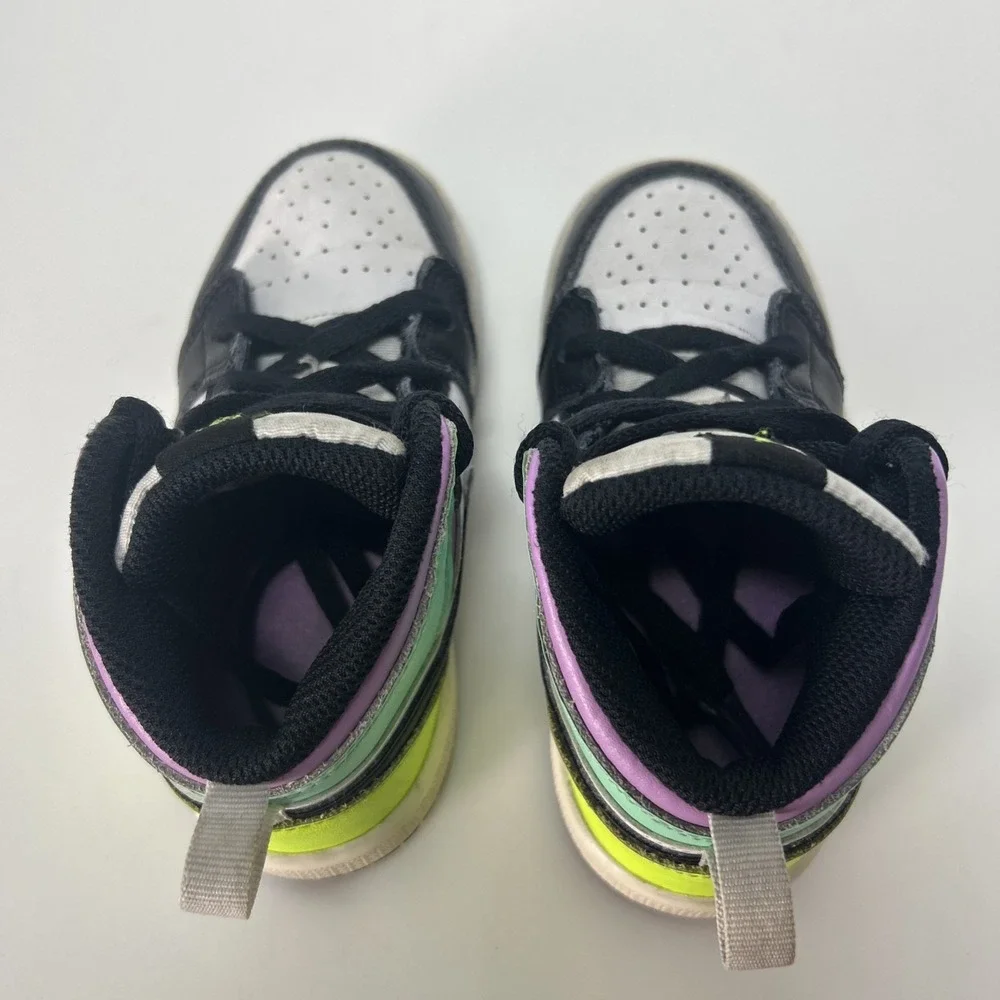 Nike Air Jordan 1 Mid Pastel Black Toe Toddler Shoes Sneakers Sz 8C 640735-175‎